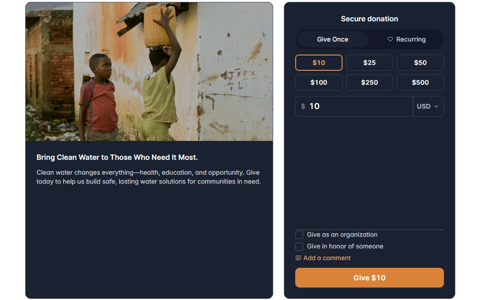 The giving form